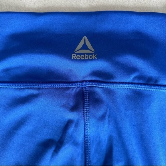 WOMEN'S REEBOK SPEEDWICK COMPRESSION LEGGINGS | BLUE WITH VECTOR DESIGNS |  US S - Picture 9 of 9
